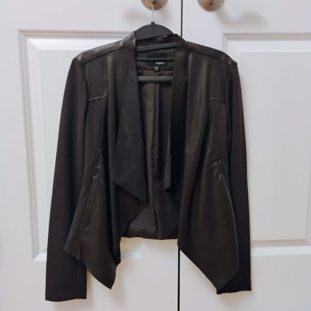 Edyson Maisha Brown Faux Leather Jacket - Size Medium